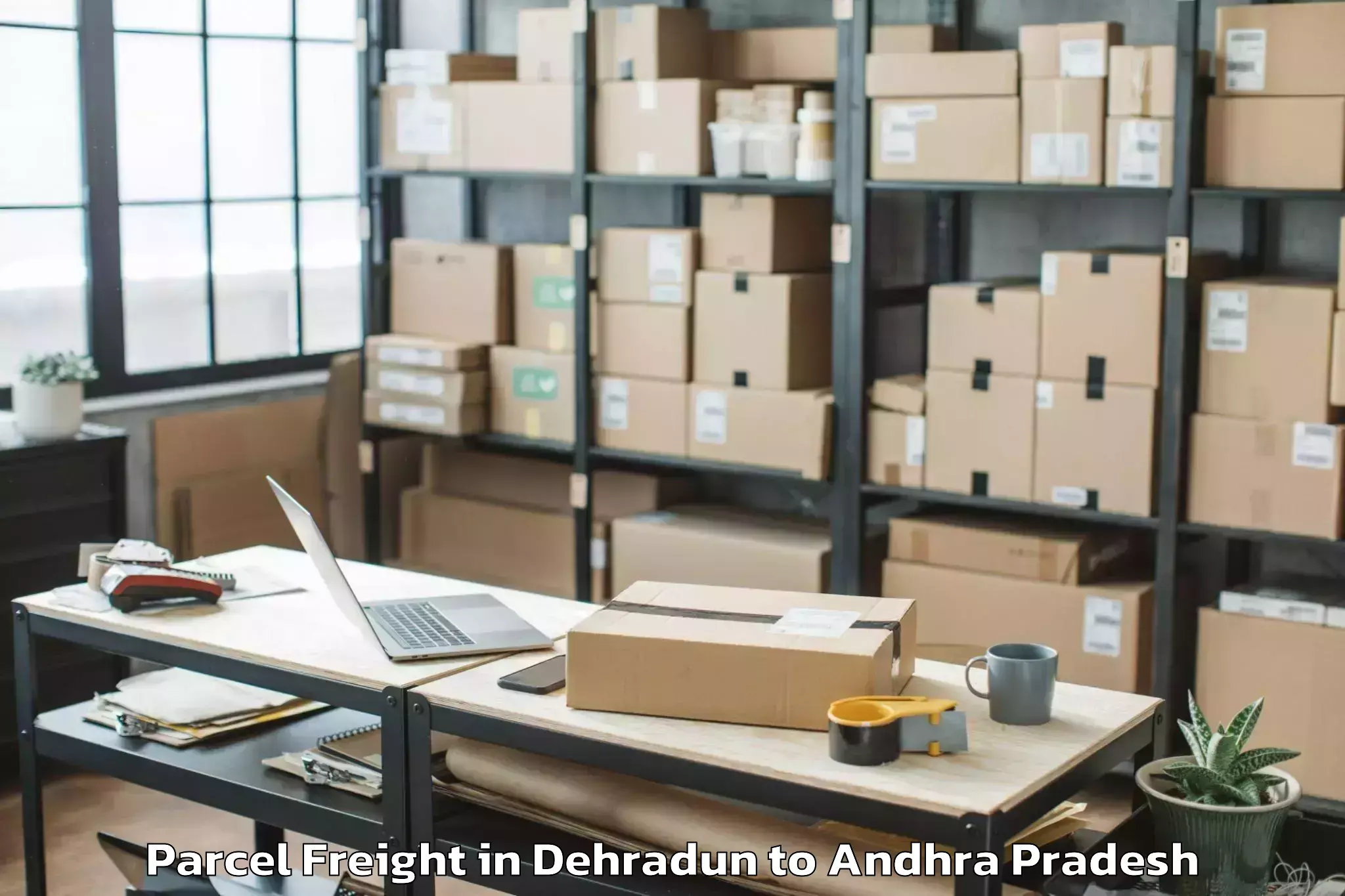 Book Dehradun to Kakinada Port Parcel Freight Online